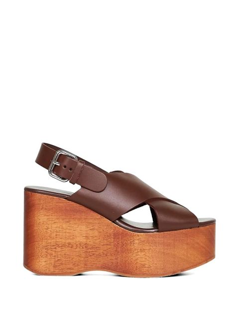 Weekend Max Mara criss-cross leather sandals - Brown - zdjęcie produktu nr 1