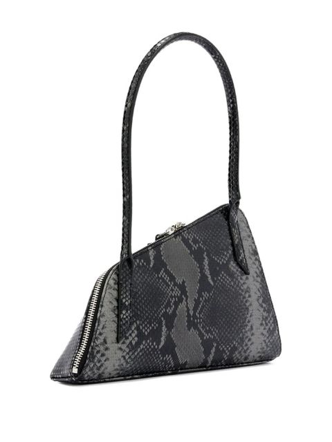 The Attico Sunrise zip leather shoulder bag - Grey