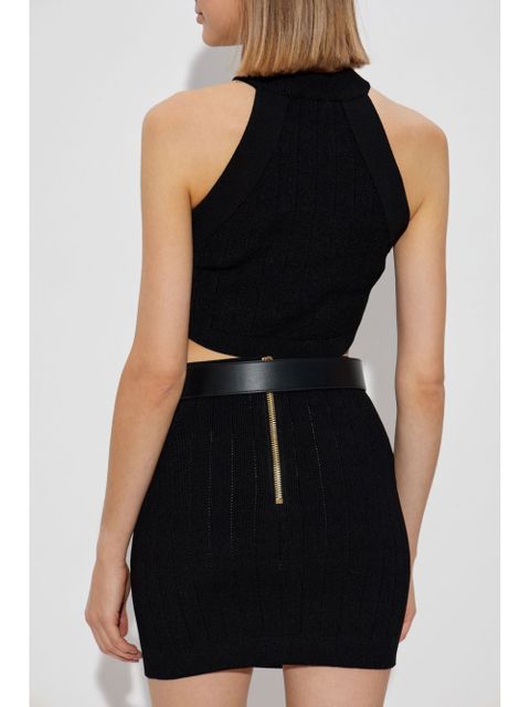 Balmain button-detail top - Black