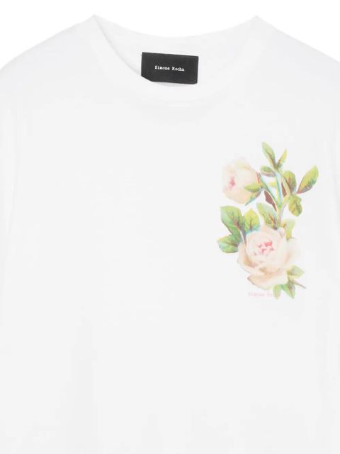 Simone Rocha rose-print crew-neck T-shirt - White