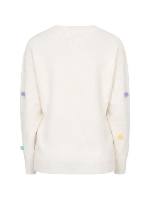 MC2 Saint Barth embroided pom-pom sweater - White - zdjęcie produktu nr 2