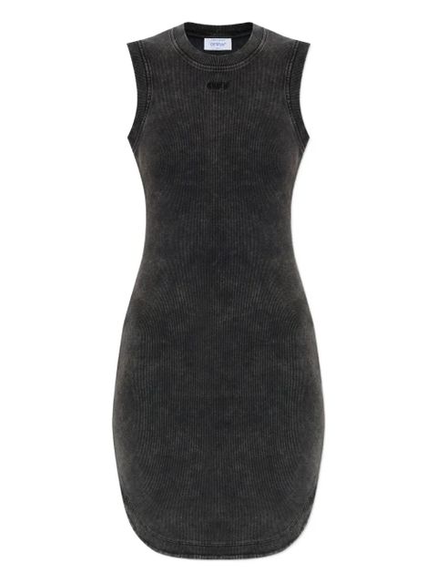 Off-White logo-embroidered ribbed dress - Black - zdjęcie produktu nr 1