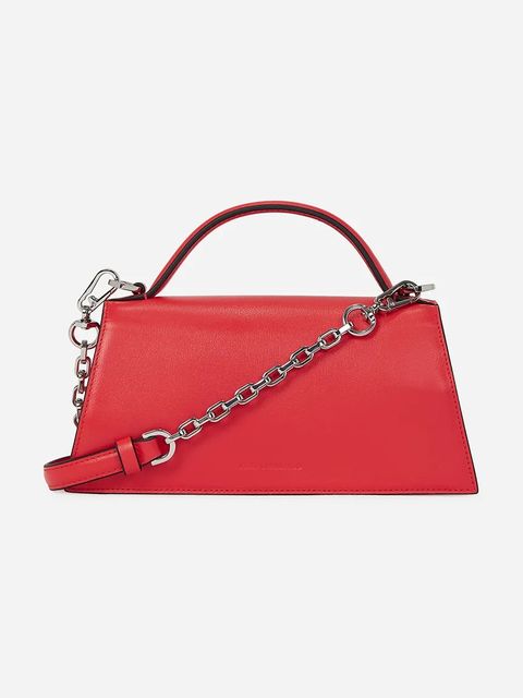 Karl Lagerfeld torebka skórzana K/SIGNATURE kolor czerwony A1W30458 - zdjęcie produktu nr 2