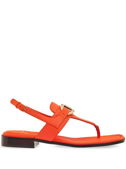 Ferragamo Gancini leather flat sandals - Orange - zdjęcie produktu nr 1