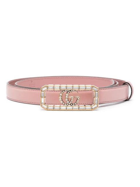 Gucci Double G logo-buckle belt - Pink