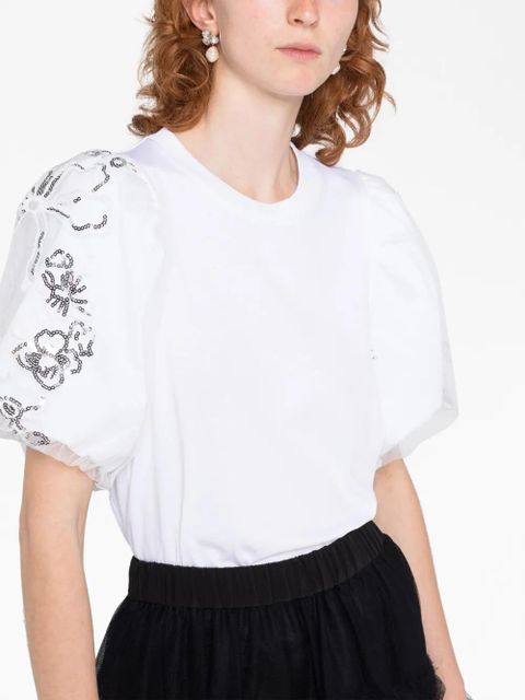 Simone Rocha sequin-embellished cotton T-shirt - White