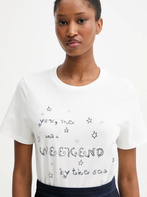 Weekend Max Mara t-shirt bawełniany ARA damski kolor biały 2525976041600