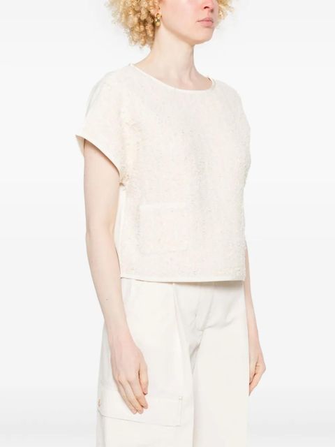 Moncler tweed T-shirt - Neutrals