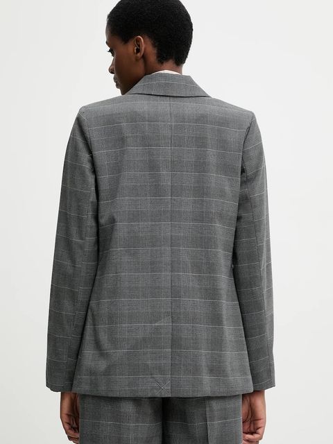 United Colors of Benetton marynarka kolor szary jednorzędowa wzorzysta 2X8MDW02H