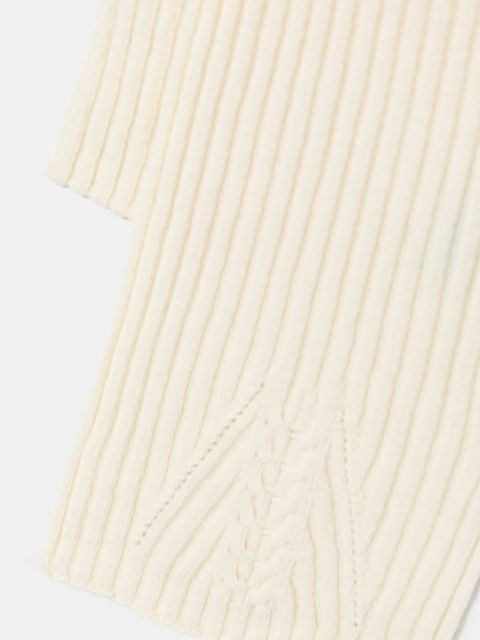 United Colors of Benetton szalik wełniany kolor beżowy gładki 1244DU01G - zdjęcie produktu nr 2