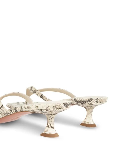 Amina Muaddi 45mm Juliette Thong snakeskin sandals - Neutrals - zdjęcie produktu nr 2
