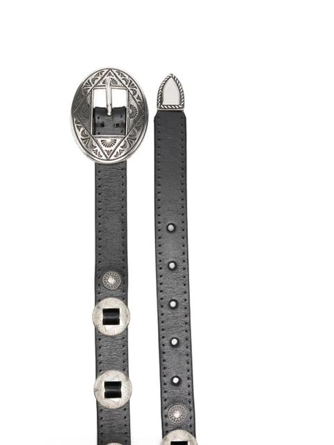 Golden Goose oval-buckle embellished belt - Black - zdjęcie produktu nr 2