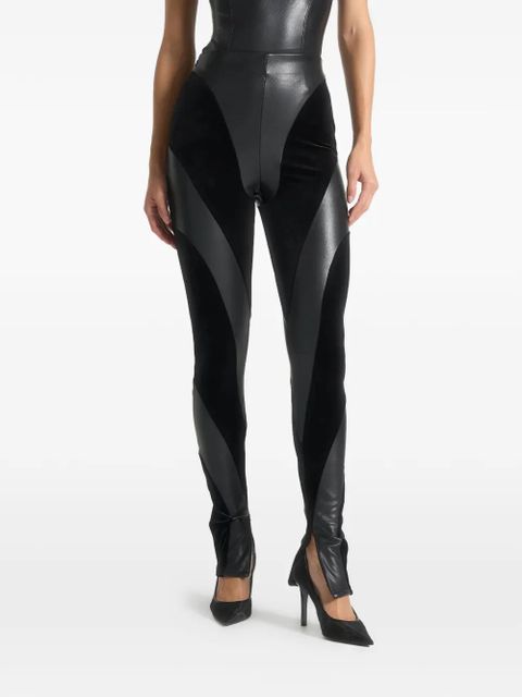 Manière De Voir velour leather contour leggings - Black - zdjęcie produktu nr 2