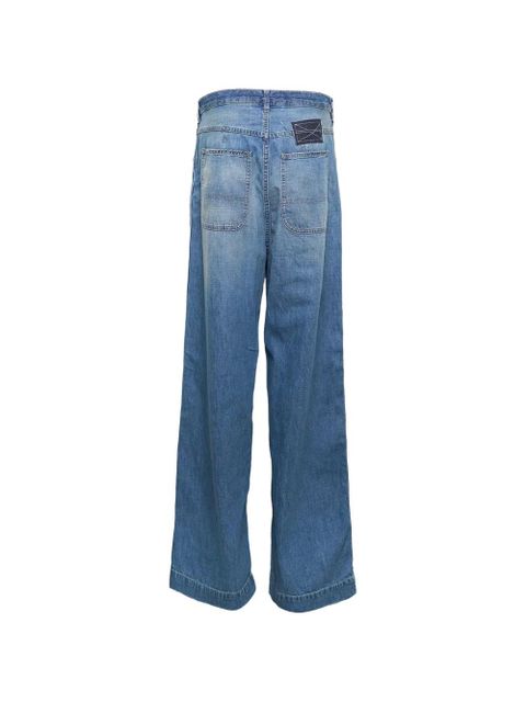 Maison Margiela label-detail wide-leg jeans - Blue - zdjęcie produktu nr 2