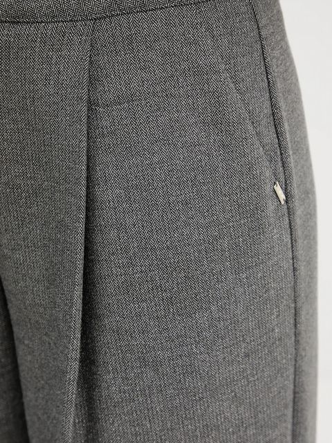 Gaudi spodnie damskie kolor szary szerokie high waist 521FD25006