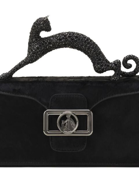 Lanvin Pencil cat leather crossbody bag - Black
