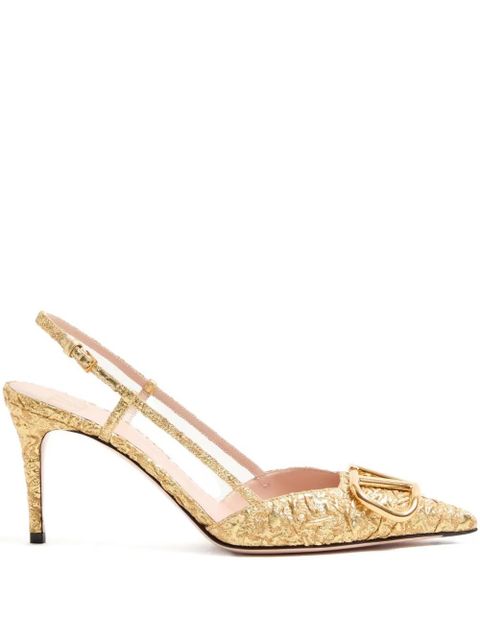 Valentino Garavani VLogo Signature slingback pumps - Gold - zdjęcie produktu nr 1