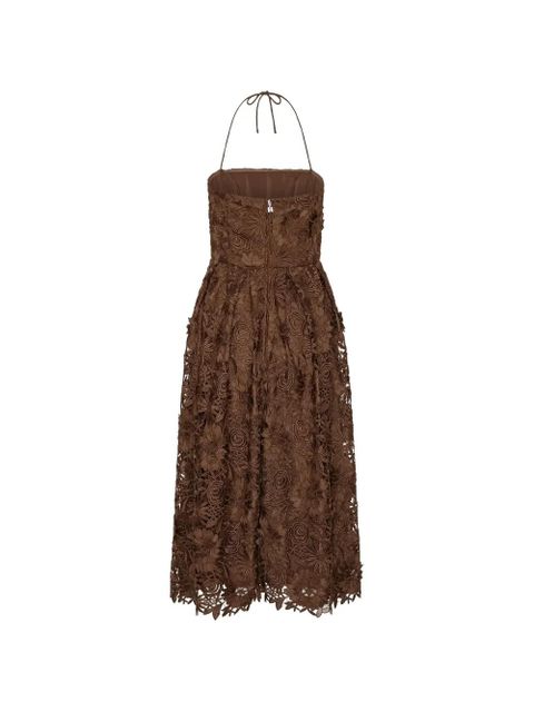 ROTATE BIRGER CHRISTENSEN floral lace midi dress - Brown - zdjęcie produktu nr 2