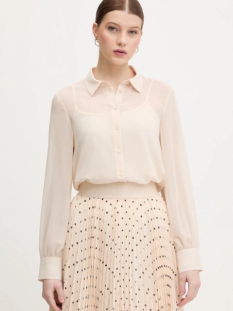 Joop! koszula damska kolor beżowy regular z kołnierzykiem klasycznym 30100111 - zdjęcie produktu nr 1