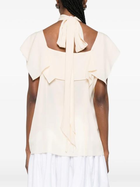Lanvin ruffled tie blouse - Neutrals