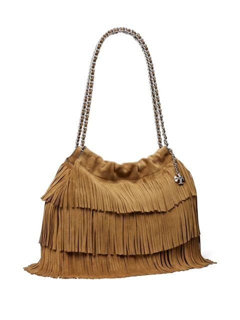 Tory Burch Fleming suede tote bag - Brown