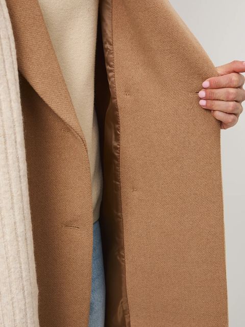 Medicine płaszcz z domieszką wełny damski kolor beżowy