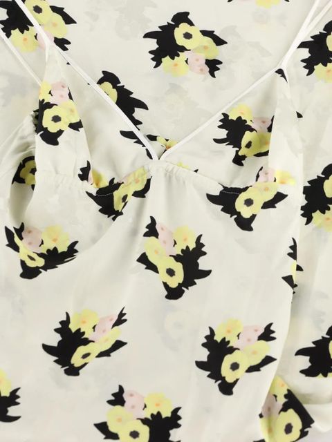 FENDI floral-print silk midi dress - Black