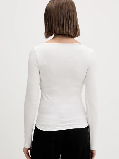 Tommy Jeans longsleeve kolor beżowy DW0DW21836