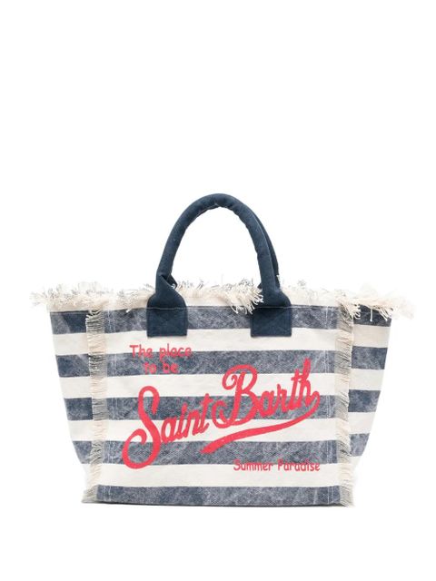 MC2 Saint Barth Vanity striped fringed tote bag - Blue - zdjęcie produktu nr 1