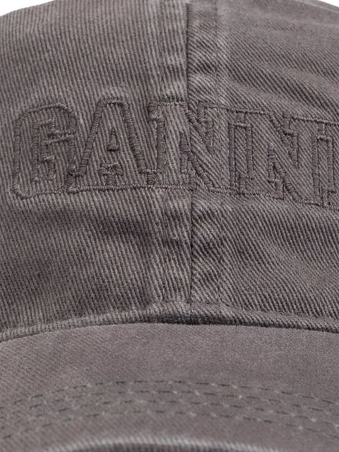 GANNI logo-embroidered baseball cap - Grey