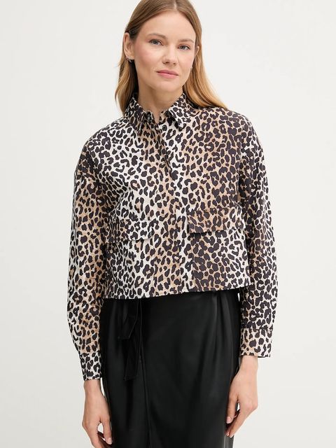 OUI koszula bawełniana damska kolor czarny relaxed z kołnierzykiem klasycznym 93894 - zdjęcie produktu nr 1