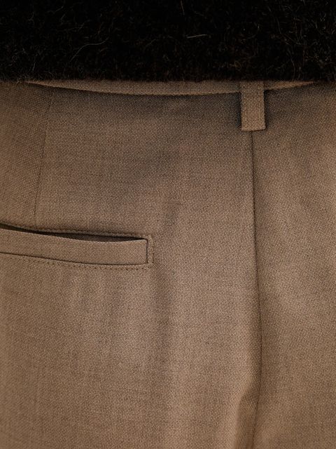 Sessun spodnie damskie kolor beżowy szerokie high waist 25107000