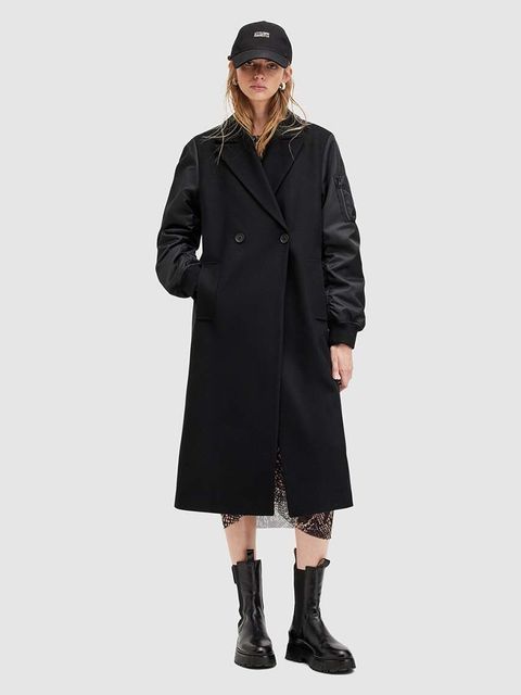 AllSaints płaszcz z wełną PAULAH