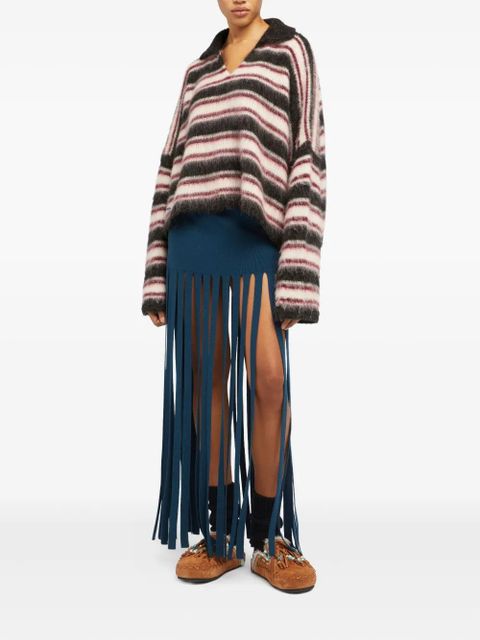 Alanui Grunge striped sweater - Grey