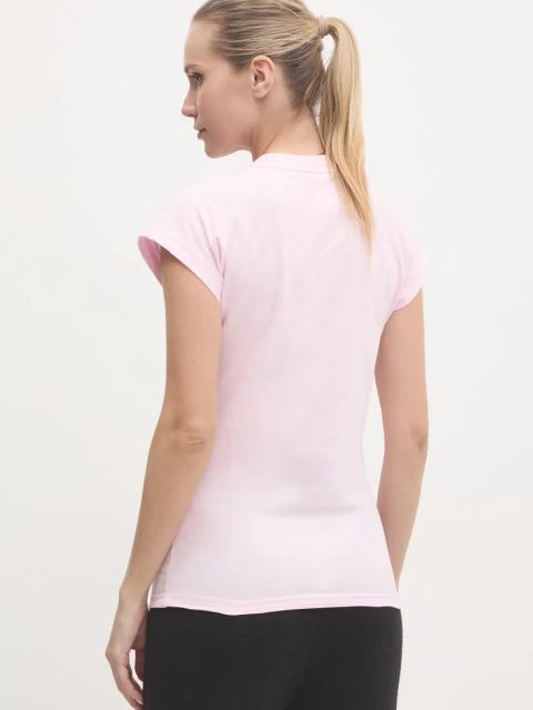 adidas t-shirt bawełniany Essentials Linear damski kolor różowy JG8659
