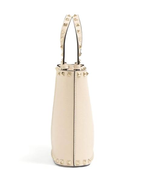 Valentino Garavani Valentino Garavani Rockstud Small Shopping Bag In Grainy Calfskin - Neutrals