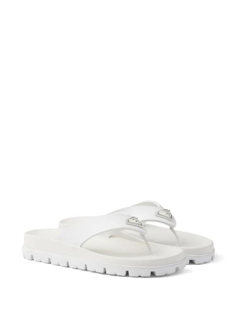 Prada triangle-logo flip flops - White - zdjęcie produktu nr 2