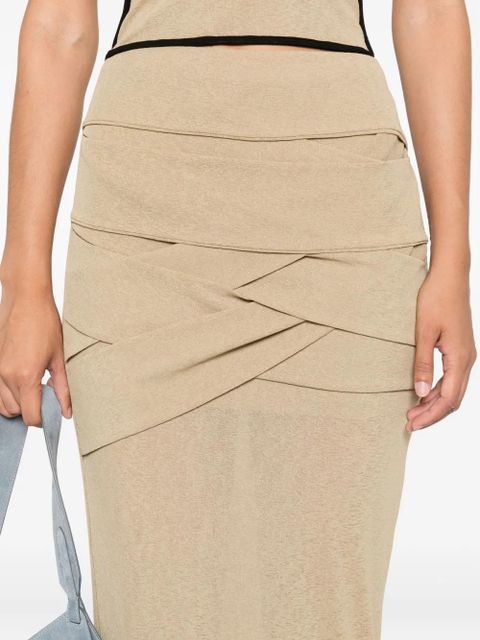 Nanushka draped-panel maxi skirt - Neutrals