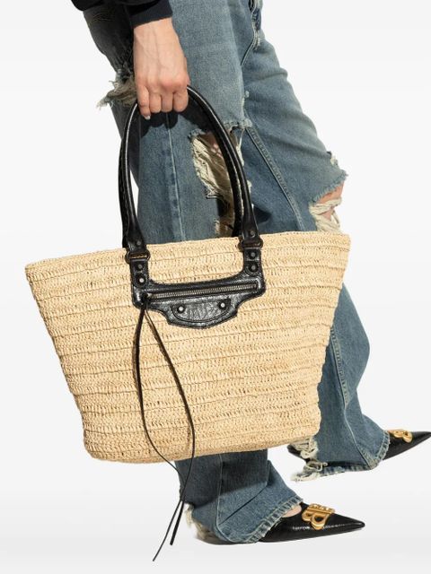 Balenciaga raffia tote bag - Neutrals