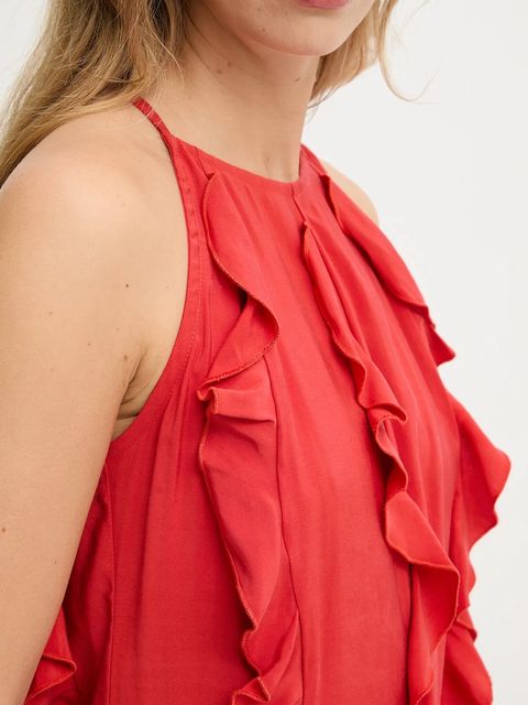 Answear.LAB sukienka kolor czerwony maxi prosta