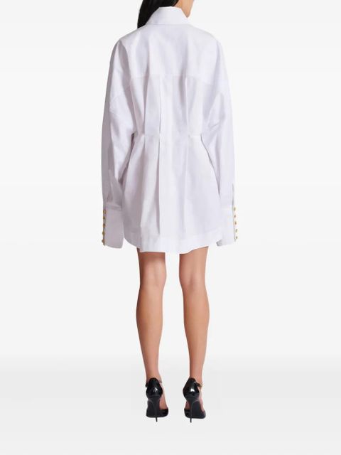 Balmain buttoned poplin shirt dress - White