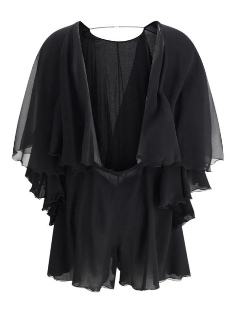 Saint Laurent silk playsuit - Black