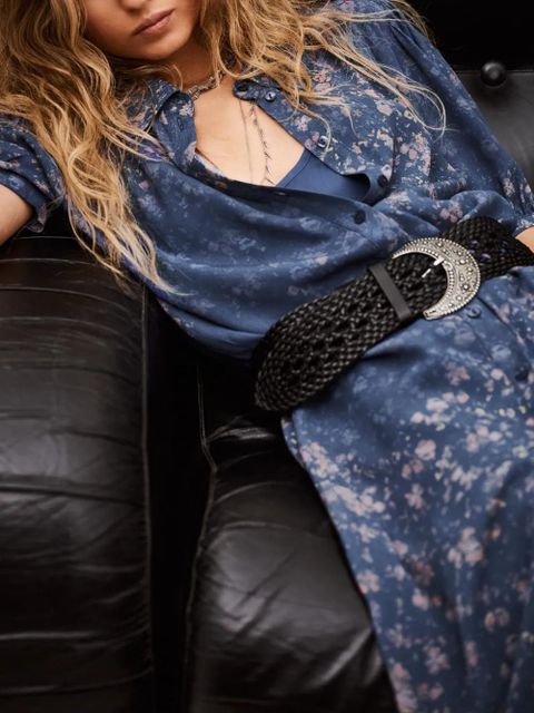 Ba&Sh Norma floral-print shirt dress - Blue