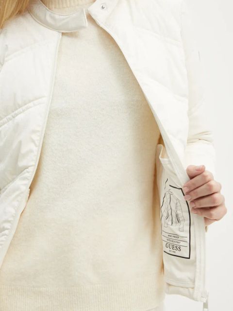 Guess kurtka NEW VONA damska kolor beżowy zimowa W5RL00 WGV30