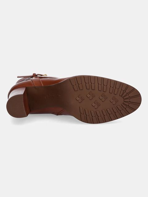 Lauren Ralph Lauren botki skórzane Cllns Bt Hl damskie kolor brązowy na słupku 802974385001