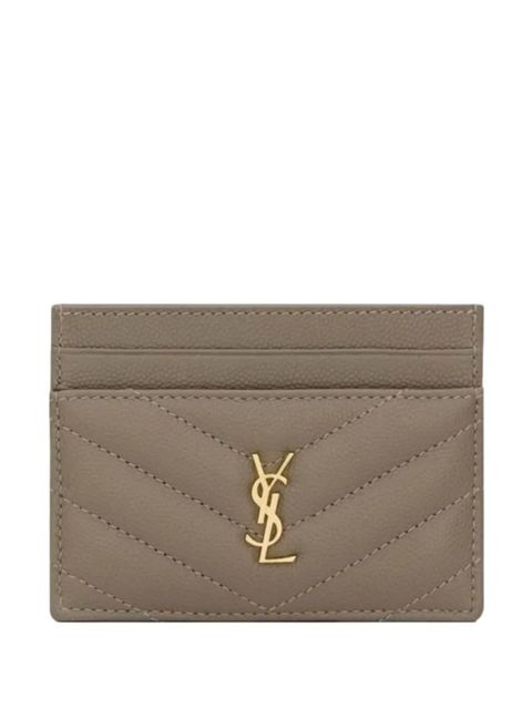 Saint Laurent cassandre quilted card holder - Grey - zdjęcie produktu nr 1