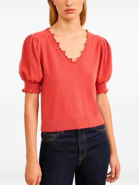 Ulla Johnson Polline V-neck top - Red - zdjęcie produktu nr 2