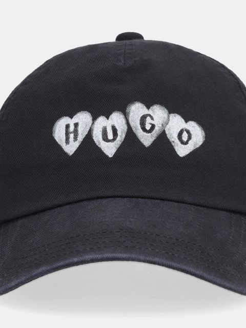 HUGO czapka z daszkiem bawełniana Cara-Valentine kolor czarny 50557038 - zdjęcie produktu nr 2