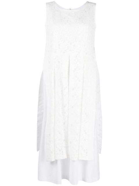 Comme Des Garçons lace-overlay midi dress - White - zdjęcie produktu nr 1