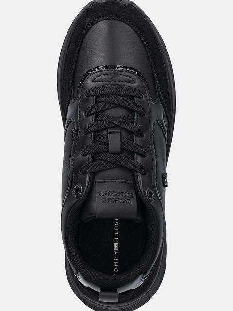 Tommy Hilfiger sneakersy skórzane TH CHUNKY RUNNER PATENT damskie kolor czarny FW0FW08840